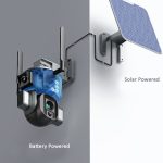 دوربین سیمکارت خور خورشیدی مدار بسته بی سیم CRONY D5 WiFi-4K-8MP Solar Dual Linkage Battery PT