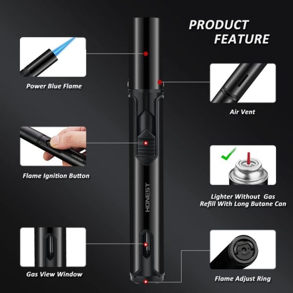 فندک شارژی ضد باد قابل تنظیم جت شعله و قابل حمل Windproof Torch Lighter Cigar Lighter