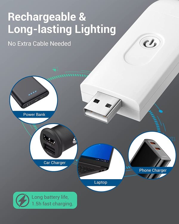 گیره نور کتاب شارژی Dewenwils USB Rechargeable Book Light Clip