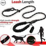 بند نگهدارنده همراه با جمع کننده مدفوع سگ FHAAS Strong Dog Leash Rope 5ft with Comfort Padded