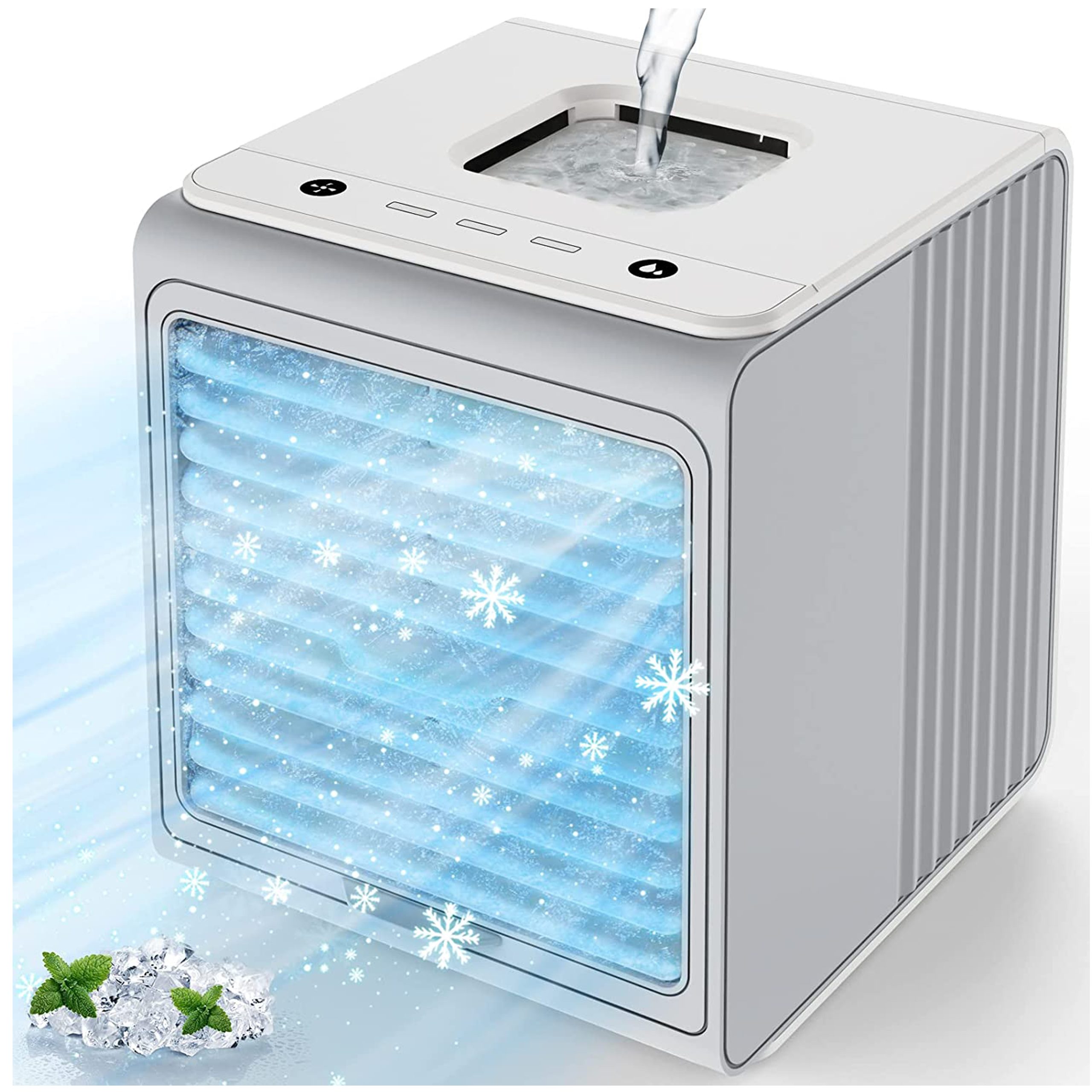 کولر مینی رطوبت ساز با تهویه مطبوع و قابل حمل Mini Air Conditioner, Portable Air Conditioners Humidifier w/3 Speeds