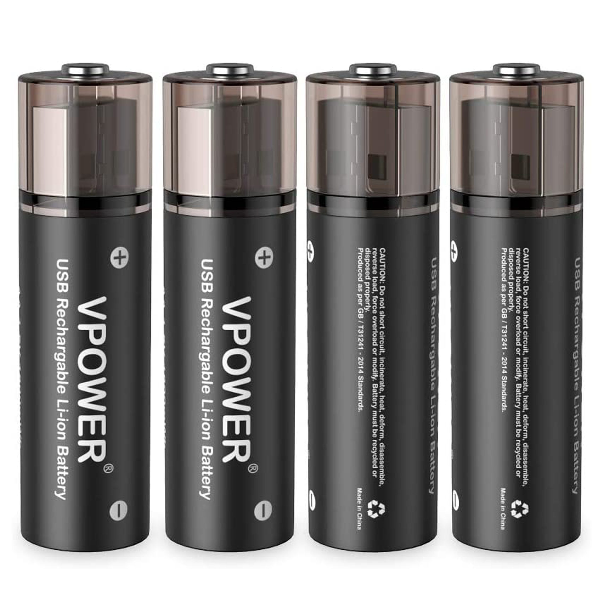 باتری قابل شارژ 1800 میلی آمپر ساعت لیتیوم یونی VPOWER AA Batteries USB Rechargeable