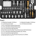 کیت ابزار دستی DEKOPRO 258 Piece Tool Kit with Rolling Tool Box