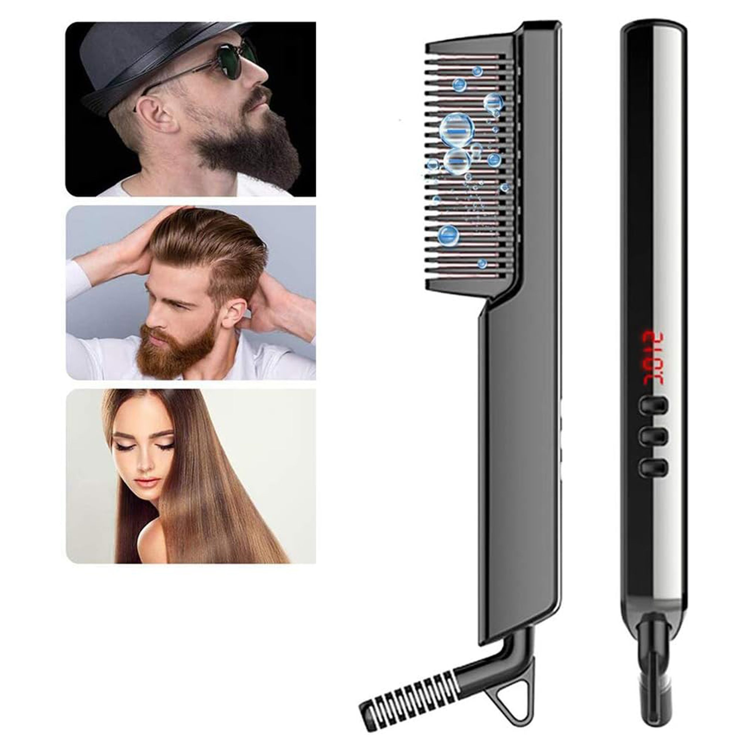 برس حرارتی ریش و مو BIKUUL Hair Straightener Brush,Beard Straightener Comb