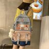 کوله پشتی ژاپنی با سنجاق خرس آویز Kawaii Backpack Cute Aesthetic Anime with Pins Bear