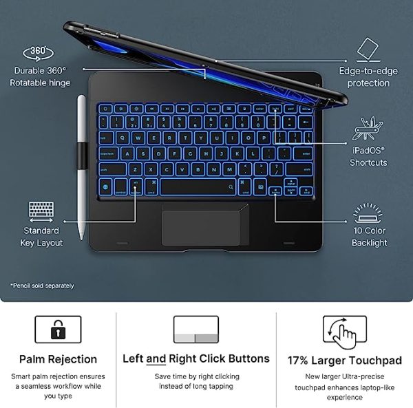 صفحه‌کلید لمسی آیپد typecase Touch iPad Keyboard Case with Trackpad