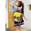 کوله پشتی کارتونی مدرسه دوبعدی رنگ زرد Kawaii School Backpack Cute 3D Cartoon Bookbag