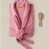 حوله حمام زنانه و مردانه رنگ صورتی Bathrobe - 400 GSM 100% Cotton Terry Silky Soft Spa