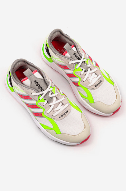 کفش ورزشی زنانه برند آدیداس رنگ سفید/سبز Adidas Women Future Flow Lace-Up Running Shoes