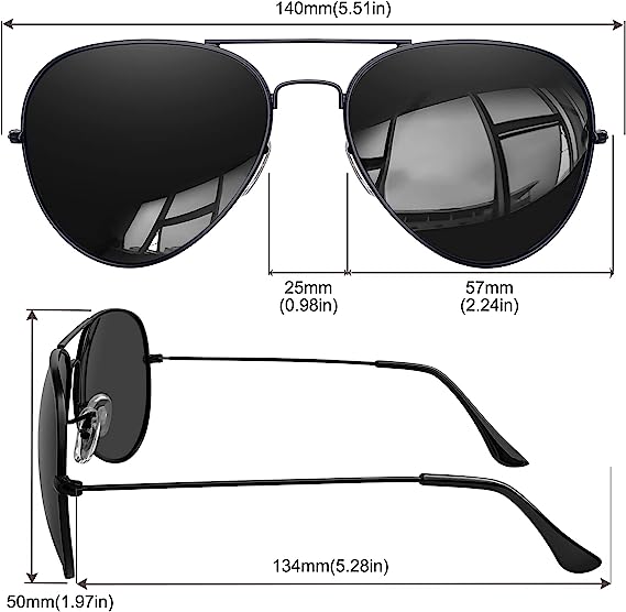 عینک آفتابی زنانه و مردانه KANASTAL Pilot Polarized Sunglasses for Men Women