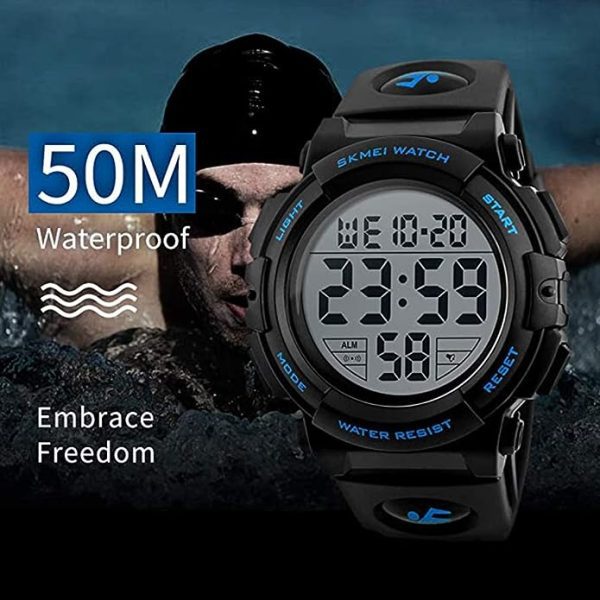 ساعت مچی مردانه Excefore Mens Digital Watch - Sports Military Black Watches 50M Waterproof