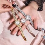 ساعت‌ مچی زنانه ۲ عددی با ست دستبند Women Luxury Watches, 2 Pcs Lady Watches with Bracelet Set