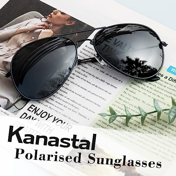 عینک آفتابی زنانه و مردانه KANASTAL Pilot Polarized Sunglasses for Men Women