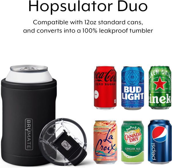 خنک کننده بطری نوشیدنی BrüMate Hopsulator DUO 2-in-1 Can Cooler Insulated
