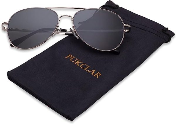 عینک آفتابی مردانه PUKCLAR Pilot Sunglasses Mens Polarised Sunglasses Womens
