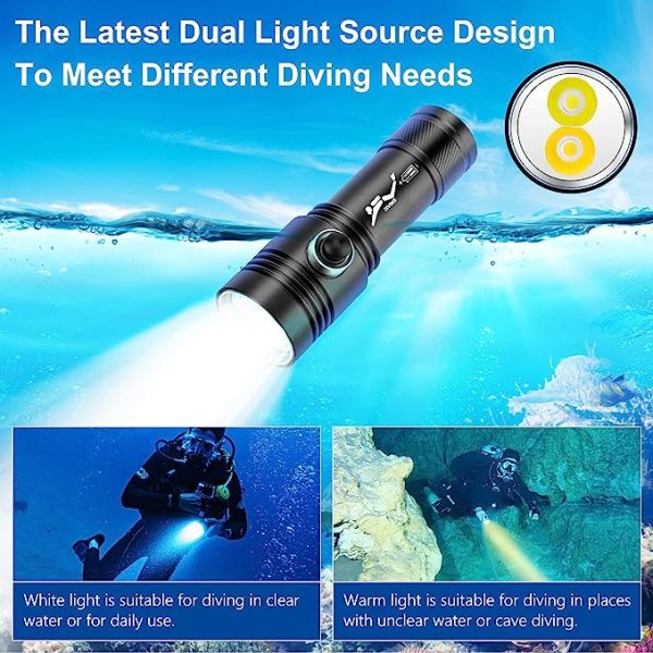 چراغ قوه غواصی ضد آب 1500 لومن دو چراغ BlueFire Diving Flashlight,Dual Lights 1500 Lumen Waterproof Diving Torch