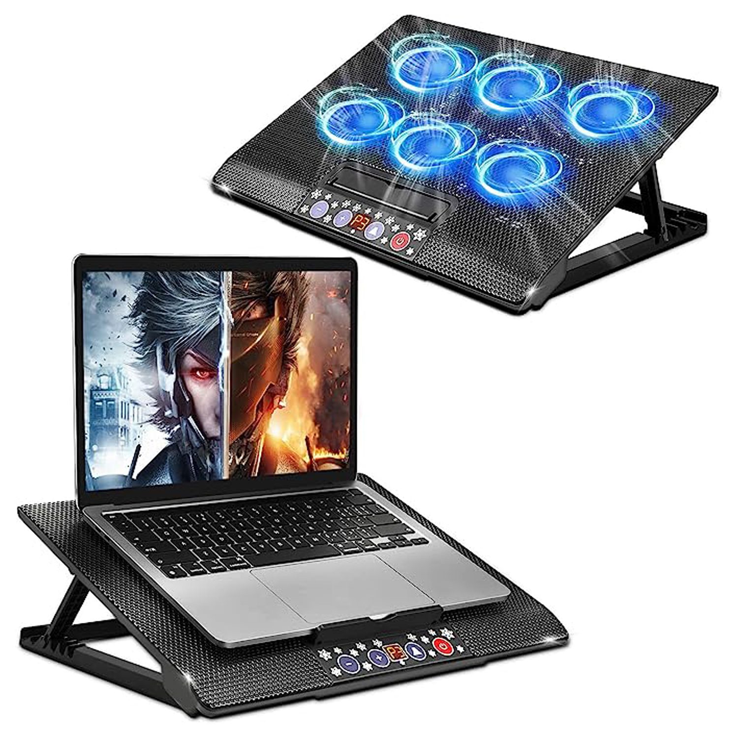 خنک کننده لپ تاپ گیمینگ Gaming Laptop Cooler, Six Silent Fans and LCD Screen