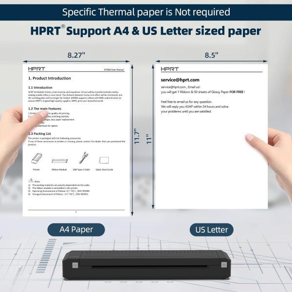 چاپگر حرارتی قابل حمل HPRT مدل MT800