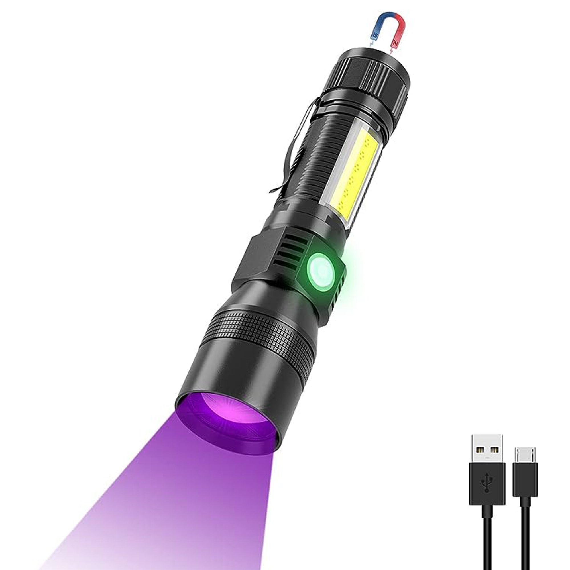 چراغ قوه یو وی UV Flashlight Black Light, 3 in 1 Super Bright Small Rechargeable Flashlights UV