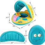 استخر شناور کودک TAPIT Baby Pool Float with Canopy, Inflatable Baby Swimming Ring with Sunshade
