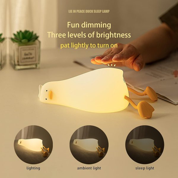 چراغ خواب اردک Benson Lying Flat Duck Night Light, LED Squishy Duck Lamp