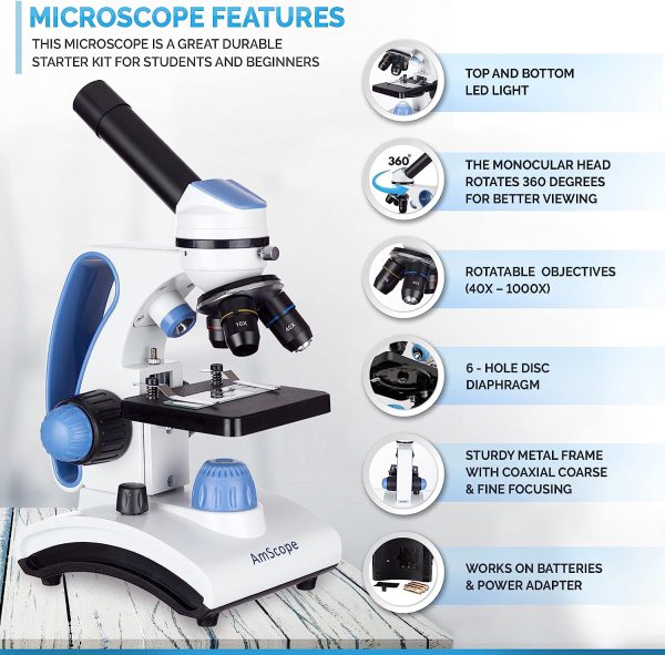 میکروسکوپ کودکان AmScope M162C-2L-PB10-WM