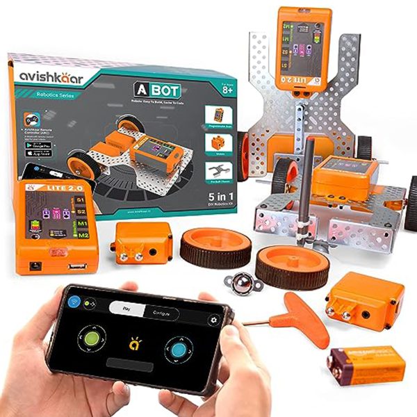 کیت رباتیک و کدنویسی کودکان Avishkaar ABot, 5-in1 DIY Robotics & Coding Kit