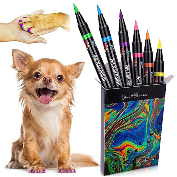 ست قلم لاک ناخن حیوانات خانگی Jim&Gloria Dog Nail Polish Pen Set